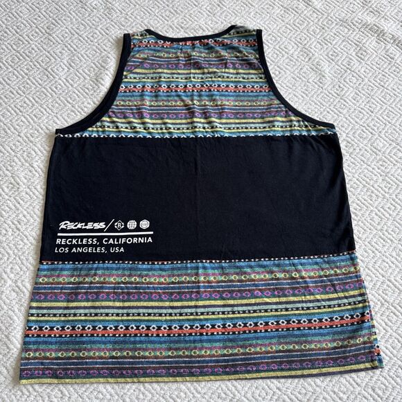 Men's Young and Reckless Hacky Knit Los Angeles Graphic Tank Top Large - Picture 5 of 6